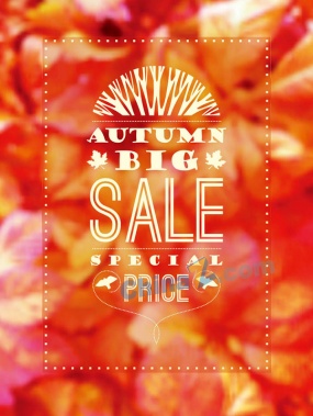 秋季促销海报矢量模板